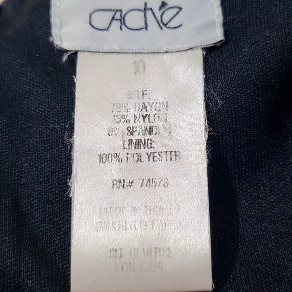 SZ 10 Cache Black Sleeveless Cut-Out Tailored Stretchy Dress - Picture 13 of 16